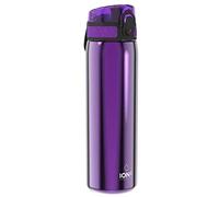 ion8 Botella Agua Inox Ligero, 600ml, Sin Aislamiento, a Prueba de Fugas, Fácil de Abrir, Cerradura Segura, Aptas para Lavavajillas, Fácil de Limpiar, Resistente a Rayones, Púrpura
