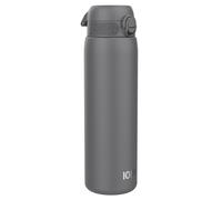 ion8 Botella Agua Inox Ligero de 1 Litro, Sin Aislamiento, a Prueba de Fugas, Fácil de Abrir, Cerradura Segura, Aptas para Lavavajillas, Resistente a Rayones, Gris