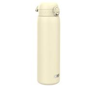 ion8 Botella Agua Inox Ligero de 1 Litro, Sin Aislamiento, a Prueba de Fugas, Fácil de Abrir, Cerradura Segura, Aptas para Lavavajillas, Resistente a Rayones, Blanco Cremoso