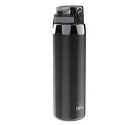 ion8 Botella Agua Inox Ligero de 1 Litro, Sin Aislamiento, a Prueba de Fugas, Fácil de Abrir, Cerradura Segura, Aptas para Lavavajillas, Gris Metalizado
