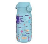 ION8 Botella Agua Inox Ligero para Niños, 400ml, Sin Aislamiento, a Prueba de Fugas, Fácil de Abrir, Cerradura Segura, Apta para Lavavajillas, Tapa Abatible, Fácil de Limpiar, Diseño Sirenas