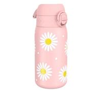 ion8 Botella Agua Inox Ligero para Niños, 400ml, Sin Aislamiento, a Prueba de Fugas, Fácil de Abrir, Cerradura Segura, Apta para Lavavajillas, Tapa Abatible, Fácil de Limpiar, Margaritas