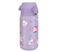 ION8 Botella Agua Inox Ligero para Niños, 400ml, Sin Aislamiento, a Prueba de Fugas, Fácil de Abrir, Cerradura Segura, Apta para Lavavajillas, Tapa Abatible, Fácil de Limpiar, Diseño Hadas