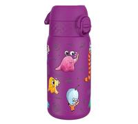 ion8 Botella Agua Inox Ligero para Niños, 400ml, Sin Aislamiento, a Prueba de Fugas, Fácil de Abrir, Cerradura Segura, Apta para Lavavajillas, Fácil de Limpiar, Extraterrestres