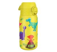 ion8 Botella Agua Inox Ligero para Niños, 400ml, Sin Aislamiento, a Prueba de Fugas, Fácil de Abrir, Cerradura Segura, Apta para Lavavajillas, Tapa Abatible, Fácil de Limpiar, Dinosaurios