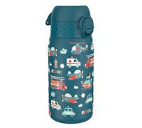 ion8 Botella Agua Inox Ligero para Niños, 400ml, Sin Aislamiento, a Prueba de Fugas, Fácil de Abrir, Cerradura Segura, Apta para Lavavajillas, Tapa Abatible, Fácil de Limpiar, Vehículos De Rescate