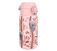 ION8 Botella Agua Inox Ligero para Niños, 400ml, Sin Aislamiento, a Prueba de Fugas, Fácil de Abrir, Cerradura Segura, Apta para Lavavajillas, Tapa Abatible, Fácil de Limpiar, Diseño Koalas