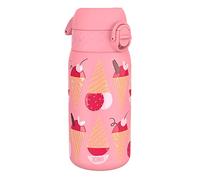 ION8 Botella Agua Acero Inoxidable para Niños, 400ml, a Prueba de Fugas, Fácil de Abrir, Cerradura Segura, Apta para Lavavajillas, Tapa Abatible, Asa de Transporte, Fácil de Limpiar, Diseño Helados