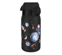 ion8 Botella Agua Acero Inoxidable para Niños, 400ml, a Prueba de Fugas, Fácil de Abrir, Cerradura Segura, Aptas para Lavavajillas, Asa de Transporte, Diseño en Relieve, Viaje Espacial