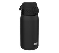 ion8 Botella Agua Inox Ligero para Niños, 400ml, Sin Aislamiento, a Prueba de Fugas, Fácil de Abrir, Cerradura Segura, Aptas para Lavavajillas, Fácil de Limpiar, Resistente a Rayones, Negro