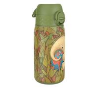 ION8 Botella Agua Inox Ligero para Niños, 400ml, Sin Aislamiento, a Prueba de Fugas, Fácil de Abrir, Cerradura Segura, Apta para Lavavajillas, Tapa Abatible, Fácil de Limpiar, Diseño Elefante