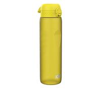 ION8 Botella de Agua 1 Litro, 1000 ml, a Prueba de Fugas, Fácil de Abrir, Cerradura Segura, Asa de Transporte, Apta para Lavavajillas, Sin BPA, Ideal para Deporte y Gimnasio, Amarillo