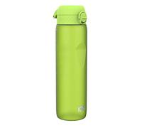 ion8 Botella de Agua 1 Litro, 1000 ml, a Prueba de Fugas, Fácil de Abrir, Cerradura Segura, Asa de Transporte, Apta para Lavavajillas, Sin BPA, Ideal para Deporte y Gimnasio, Verde