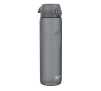 ion8 Botella de Agua 1 Litro, 1000 ml, a Prueba de Fugas, Fácil de Abrir, Cerradura Segura, Asa de Transporte, Apta para Lavavajillas, Sin BPA, Ideal para Deporte y Gimnasio, Gris