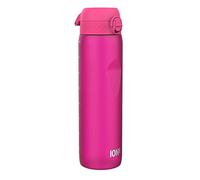 ion8 Botella de Agua 1 Litro, 1000 ml, a Prueba de Fugas, Fácil de Abrir, Cerradura Segura, Asa de Transporte, Apta para Lavavajillas, Sin BPA, Ideal para Deporte y Gimnasio, Rosa