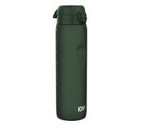 ion8 Botella de Agua 1 Litro, 1000 ml, a Prueba de Fugas, Fácil de Abrir, Cerradura Segura, Asa de Transporte, Apta para Lavavajillas, Sin BPA, Ideal para Deporte y Gimnasio, Verde Oscuro
