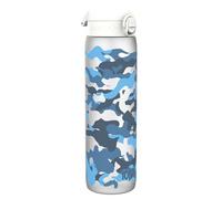 ion8 Botella de Agua 1 Litro, 1000 ml, a Prueba de Fugas, Fácil de Abrir, Cerradura Segura, Asa de Transporte, Apta para Lavavajillas, Sin BPA, Ideal para Deporte y Gimnasio, Camuflaje