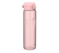 ion8 Botella de Agua 1 Litro, 1000 ml, a Prueba de Fugas, Fácil de Abrir, Cerradura Segura, Asa de Transporte, Apta para Lavavajillas, Sin BPA, Ideal para Deporte y Gimnasio, Cuarzo Rosa