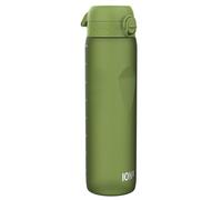 ION8 Botella de Agua 1 Litro, 1000 ml, a Prueba de Fugas, Fácil de Abrir, Cerradura Segura, Asa de Transporte, Apta para Lavavajillas, Sin BPA, Ideal para Deporte y Gimnasio, Verde Caqui
