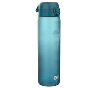 ION8 Botella de Agua 1 Litro Con Marcador de Tiempo, 1000ml, a Prueba de Fugas, Asa de Transporte,Apta para Lavavajillas, Sin BPA,Agarre Contorneado, Ideal para Deporte y Gimnasio, Verde Azulado/Azul