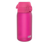 ion8 Botella de Agua para Niños, 350ml, a Prueba de Fugas, Fácil de Abrir, Cerradura Segura, Apta para Lavavajillas, Sin BPA, Asa de Transporte, Fácil de Limpiar, Neutro en Carbono, Rosa