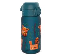 ion8 Botella de Agua para Niños, 350ml, a Prueba de Fugas, Fácil de Abrir, Cerradura Segura, Apta para Lavavajillas, Sin BPA, Asa de Transporte, Fácil de Limpiar, Neutro en Carbono, Pandas Rojos