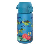 Ion8 Botella de Agua para Niños, 350ml, a Prueba de Fugas, Fácil de Abrir, Cerradura Segura, Apta para Lavavajillas, Sin BPA, Asa de Transporte, Fácil de Limpiar, Neutro en Carbono, Tortuga Marina