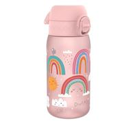 ION8 Botella de Agua para Niños, 350ml, a Prueba de Fugas, Fácil de Abrir, Cerradura Segura, Apta para Lavavajillas, Sin BPA, Asa de Transporte, Fácil de Limpiar, Neutro en Carbono, Arcoíris