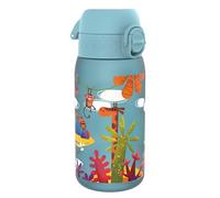 ion8 Botella de Agua para Niños, 350ml, a Prueba de Fugas, Fácil de Abrir, Cerradura Segura, Apta para Lavavajillas, Sin BPA, Asa de Transporte, Fácil de Limpiar, Neutro en Carbono, Safari