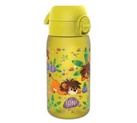ion8 Botella de Agua para Niños, 350ml, a Prueba de Fugas, Fácil de Abrir, Cerradura Segura, Apta para Lavavajillas, Sin BPA, Asa de Transporte, Fácil de Limpiar, Neutro en Carbono, Cachorros de León