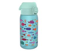 ion8 Botella de Agua para Niños, 350ml, a Prueba de Fugas, Fácil de Abrir, Cerradura Segura, Apta para Lavavajillas, Sin BPA, Asa de Transporte, Fácil de Limpiar, Neutro en Carbono, Diseño Pescado