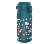 ion8 Botella de Agua para Niños, 350ml, a Prueba de Fugas, Fácil de Abrir, Cerradura Segura, Apta para Lavavajillas, Sin BPA, Asa de Transporte, Fácil de Limpiar, Vehículos De Rescate