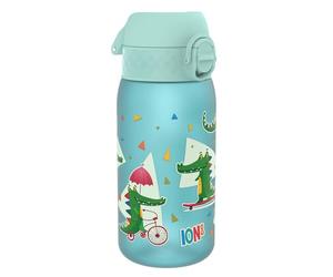 ION8 Botella de Agua para Niños, 350ml, a Prueba de Fugas, Fácil de Abrir, Cerradura Segura, Apta para Lavavajillas, Sin BPA, Asa de Transporte, Fácil de Limpiar, Cocodrilos