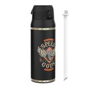 ion8 Botella Térmica 750ml (24oz) a Prueba de Fugas, Fácil de Abrir, Cerradura Segura, Asa de Transporte, Aptas para Lavavajillas, Acero Inoxidable, Ideal para Deportes, MotoGP Velocidad