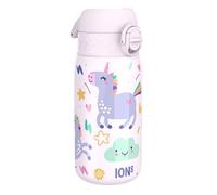 ion8 Botella Termica de Agua Acero Inoxidable para Niños, 320ml, a Prueba de Fugas, Fácil de Abrir, Cerradura Segura, Aptas para Lavavajillas, Asa de Transporte, Fácil de Limpiar, Diseño Unicornios