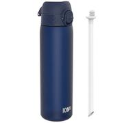 Ion8 Botellas de Agua con Pajita, 500ml/18oz, a Prueba de Fugas, Fácil de Abrir, Cierre Seguro, Apta para Lavavajillas, Libre de BPA, Tapa Higiénica Abatible, Asa de Transporte, Fácil Limpieza, Armada