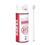 ion8 NBA Atlanta Hawks Botella Térmica Con Pajita Extraíble, 750ml/24oz, Aislada, A Prueba De Fugas, Fácil De Abrir, Cierre Seguro, Apta Para Lavavajillas, Tapa Abatible, Ideal Para Deportes