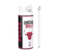 ion8 NBA Chicago Bulls Botella Térmica Con Pajita Extraíble, 750ml/24oz, Aislada, A Prueba De Fugas, Fácil De Abrir, Cierre Seguro, Apta Para Lavavajillas, Tapa Abatible, Ideal Para Deportes