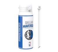 ion8 NBA Dallas Mavericks Botella Térmica Con Pajita Extraíble, 750ml/24oz, Aislada, A Prueba De Fugas, Fácil De Abrir, Cierre Seguro, Apta Para Lavavajillas, Tapa Abatible, Ideal Para Deportes