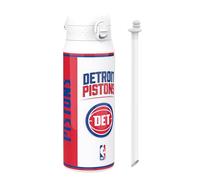 ion8 NBA Detroit Pistons Botella Térmica Con Pajita Extraíble, 750ml/24oz, Aislada, A Prueba De Fugas, Fácil De Abrir, Cierre Seguro, Apta Para Lavavajillas, Tapa Abatible, Ideal Para Deportes