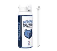 ion8 NBA Memphis Grizzlies Botella Térmica Con Pajita Extraíble, 750ml/24oz, Aislada, A Prueba De Fugas, Fácil De Abrir, Cierre Seguro, Apta Para Lavavajillas, Tapa Abatible, Ideal Para Deportes
