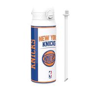 ion8 NBA New York Knicks Botella Térmica Con Pajita Extraíble, 750ml/24oz, Aislada, A Prueba De Fugas, Fácil De Abrir, Cierre Seguro, Apta Para Lavavajillas, Tapa Abatible, Ideal Para Deportes
