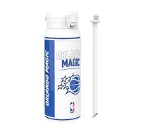 ion8 NBA Orlando Magic Botella Térmica Con Pajita Extraíble, 750ml/24oz, Aislada, A Prueba De Fugas, Fácil De Abrir, Cierre Seguro, Apta Para Lavavajillas, Tapa Abatible, Ideal Para Deportes
