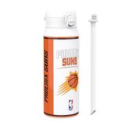 ion8 NBA Phoenix Suns Botella Térmica Con Pajita Extraíble, 750ml/24oz, Aislada, A Prueba De Fugas, Fácil De Abrir, Cierre Seguro, Apta Para Lavavajillas, Tapa Abatible, Ideal Para Deportes
