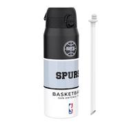 ion8 NBA San Antonio Spurs Botella Térmica Con Pajita Extraíble, 750ml/24oz, Aislada, A Prueba De Fugas, Fácil De Abrir, Cierre Seguro, Apta Para Lavavajillas, Tapa Abatible, Ideal Para Deportes