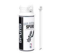 ion8 NBA San Antonio Spurs Botella Térmica Con Pajita Extraíble, 750ml/24oz, Aislada, A Prueba De Fugas, Fácil De Abrir, Cierre Seguro, Apta Para Lavavajillas, Tapa Abatible, Ideal Para Deportes