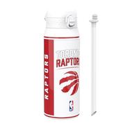 ion8 NBA Toronto Raptors Botella Térmica Con Pajita Extraíble, 750ml/24oz, Aislada, A Prueba De Fugas, Fácil De Abrir, Cierre Seguro, Apta Para Lavavajillas, Tapa Abatible, Ideal Para Deportes