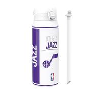 ion8 NBA Utah Jazz Botella Térmica Con Pajita Extraíble, 750ml/24oz, Aislada, A Prueba De Fugas, Fácil De Abrir, Cierre Seguro, Apta Para Lavavajillas, Tapa Abatible, Ideal Para Deportes