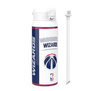 ion8 NBA Washington Wizards Botella Térmica Con Pajita Extraíble, 750ml/24oz, Aislada, A Prueba De Fugas, Fácil De Abrir, Cierre Seguro, Apta Para Lavavajillas, Tapa Abatible, Ideal Para Deportes