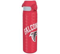 Ion8 Botella de Agua Acero Inoxidable, 600ml, a Prueba de Fugas, Fácil de Abrir, Aptas para Lavavajillas, Cerradura Segura, Asa de Transporte, Fácil de Limpiar, Diseño en Relieve, NFL Falcons